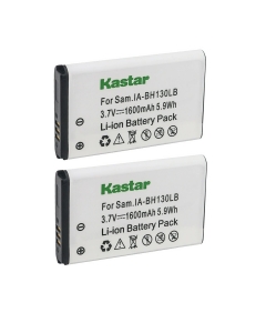 Kastar IA-BH130LB Battery 2-Pack Replacement for Samsung SMX-K45 SMX-K400 SMX-K442 HMX-U15 HMX-U15BN HMX-U15LN HMX-U20 HMX-U20BP HMX-W200TP HMX-U20BN/XAA HMXU20RNXAA HMX-W190 HMX-W200 Camera
