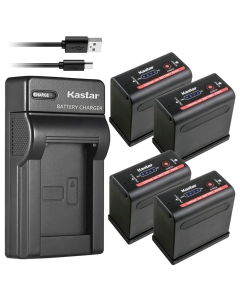 Kastar 4 Pack Battery + Charger Replace for Canon XF105 XF200 XF205 XF300 XF305 XH-A1 XH-A1 HDV XH-A1S HD XH-A1sE HDV XH-G1 HDV XH-G1S XH-G1S HD XL-H1A XL-H1S XL-H1S HD XL-1 XL-1S XL-2 XM1 XM2 XV1 XV2