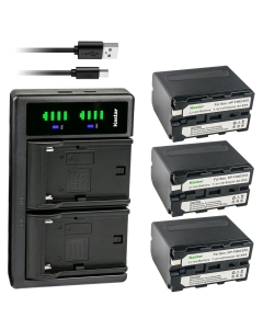 Kastar 3-Pack NP-F970 Battery and LTD2 USB Charger Compatible with MVC-FD100 MVC-FD200 MVC-FD5 MVC-FD51 MVC-FD7 MVC-FD71 MVC-FD73 MVC-FD75 MVC-FD81 MVC-FD83 MVC-FD85 MVC-FD87 MVC-FD88 Camera