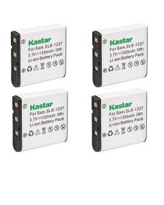 Kastar SLB1237 Battery (4-Pack) for Samsung SLB-1237 and Digimax L55 Digimax L55W Digimax L85 Epson L500V Cameras