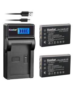 Kastar Battery (X2) & LCD Slim USB Charger for Fujifilm NP-120 NP120 FNP120 D-LI7 DB-43 and Fujifilm Finepix 603 M603 F10 F11 Zoom Optio 450 550 555 750 750Z MX MX4 Camera