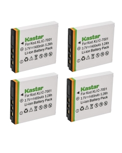 Kastar Battery (4-Pack) for Kodak KLIC-7001 and Kodak EasyShare M320, M340, M341, M753 Zoom, M763, M853 Zoom, M863, M893 is, M1063, M1073 is, V550, V570, V610, V705, V750 Cameras