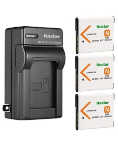 Kastar 3-Pack Battery and AC Wall Charger Replacement for Sony NP-BN1, Type N Battery, Sony BC-CSN, BC-CSNB Charger, Cyber-Shot DSC-WX80, Cyber-Shot DSC-WX100 Cameras