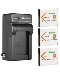 Kastar 3-Pack Battery and AC Wall Charger Replacement for Sony NP-BN1, Type N Battery, Sony BC-CSN, BC-CSNB Charger, Sony Cyber-Shot DSC-WX80, Cyber-Shot DSC-WX100 Cameras