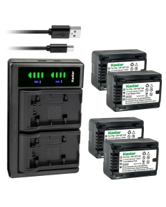 Kastar 4-Pack VW-VBT190 Battery and LTD2 USB Charger Compatible with Panasonic HC-WX970M, HC-WX970GK, HC-WX970MGKK, HC-WX990M, HC-WXF990MGK, HC-WXF990M, HC-WXF991, HC-WXF991K, HC-WXF1, HC-WXF1K Camera