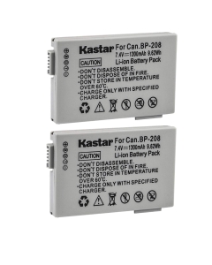 Kastar BP-208 Battery (2-Pack) for Canon DC10 DC19 DC20 DC21 DC22 DC40 DC50 DC51 DC95 DC100 DC200/201/210/211 DC220/230 Elura 100 FVM300 IXY DVS1 MVX1Si/430/450/460 Optura S1 VIXIA HR10