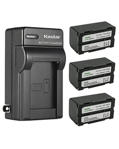 Kastar 3-Pack Battery and AC Wall Charger Replacement for Hitachi VM-E635LA, VM-E645LA, VM-E755LA, VM-E835LA, VM-E855LA, VM-H70E, VM-H575LA, VM-H635A, VM-H640A, VM-H650, VM-H650A, VM-H655LA, VM-H665LA