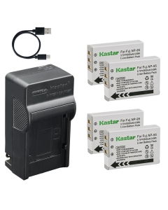 Kastar 4-Pack Battery and AC & USB-C Charger, Compatible with Fuji NP-95 FinePix F30 F31FD Real 3D W1 X30 X70 XF10 X100 X100S X100LE X100T X-S1 and Ricoh DB-90 GXR P10 S10 Mount A12 Models