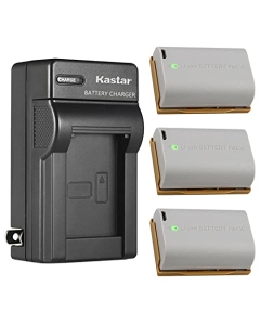 Kastar 3-Pack Battery and AC Wall Charger Replacement for Blackmagic Pocket Cinema Camera 4K, Blackmagic Pocket Cinema Camera 6K, Blackmagic Pocket Cinema Camera 6K Pro