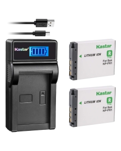 Kastar Battery (X2) & Slim LCD Charger Replacement for Sony NP-FR1 BC-TR1 TRN and Cyber-Shot DSC-F88 DSC-G1 DSC-P100 DSC-P100/LJ DSC-P100/R DSC-P120 DSCP150 DSC-P200 DSC-T30 DSC-T50 DSC-V3 Camera