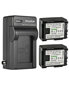 Kastar 2-Pack Battery and AC Wall Charger Replacement for Canon VIXIA HF S30 HFS30, VIXIA HF S100 HFS100, VIXIA HF S200 HFS200, Canon BP-809 BP809 BP-809/B BP-809/S, BP-819 BP819, BP-827 BP827 Battery