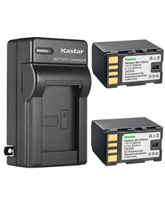 Kastar 2-Pack Battery and AC Wall Charger Replacement for JVC GZ-MG133EK GZ-MG133EX GZ-MG133US GZ-MG134 GZ-MG134EK GZ-MG134EX GZ-MG134US GZ-MG135 GZ-MG135AA GZ-MG135EK GZ-MG135EX GZMG135US GZ-MG135US