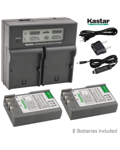 Kastar EN-EL9aLCD Dual Fast Charger & 2 x Battery for Nik EN-EL9, ENEL9, EN-EL9a, ENEL9A, MH-23 and Nik D3000, D5000, D40, D60, D40X SLR Cameras