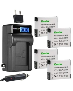 Kastar 4-Pack DMW-BCM13 Battery and LCD AC Charger Compatible with Panasonic DMW-BCM13, DMW-BCM13E, DMW-BCM13PP Battery, Panasonic VSK0800, VSK0801 Charger, Panasonic DMC-FT7 LZ40 ZS27 ZS30 ZS35 ZS100