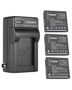 Kastar 3-Pack Battery and AC Wall Charger Replacement for Panasonic Lumix DMC-FX37 DMC-FX37A DMC-FX37K DMC-FX37P DMC-FX37S DMC-FX37T DMC-FX37W, Lumix DMC-FX38 DMC-FX38GK DMC-FX38K DMC-FX38P DMC-FX38S