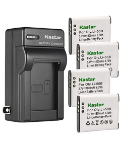 Kastar 4-Pack Battery and AC Wall Charger Replacement for Panasonic HX-WA30A, HX-WA30D, HX-WA30GK, HX-WA30K, HX-WA30W, Pentax Optio WG-5 GPS, WG-10, WG-20, WG-30, WG-40, WG-50, WG-60, WG-70 WG-80