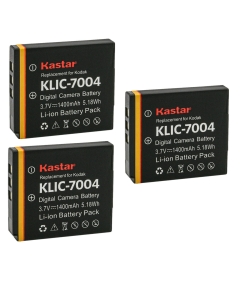 Kastar 3-Pack Battery Replacement for Kodak KLIC-7004 K7004 Battery, Kodak K7700 Charger, PLAYSPORT, PLAYTOUCH, PlayFull Dual, Zi8, Zi10, Zi12, Zx3, EasyShare V1273 Cameras