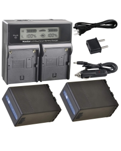 Kastar LCD Dual Fast Charger + 2 BP-U68 Multifunctional Battery Replacement for Sony BP-U60 BP-U90 BP-U30 PMW-200 PMW-300 PMW-EX1 PMW-EX3 PMW-EX1R PMW-F3 PXW-FS5 PXW-FS7 PMW-EX160 PMW-EX260 PMW-EX280