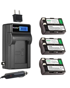 Kastar 3-Pack EN-EL3a Battery and LCD AC Charger Compatible with Nikon EN-EL3, EN-EL3a Battery, Nikon MH-18, MH-18a, MH-19 Charger, Nikon D50, D70, D70s, D100, D100 Digital SLR Cameras