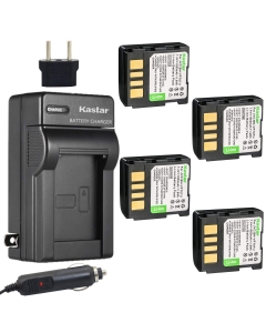 Kastar BN-VF707 Battery (4-Pack) and Charger Kit for JVC GZ-DF240, GZ-DF270, GZ-DF470, GZ-MG27, GZ-MG37, GZ-MG39, GZ-MG40, GZ-MG47, GZ-MG50, GZ-MG57, GZ-MG67, GZ-MG70, GZ-MG77, GZ-MG500, GZ-MG505