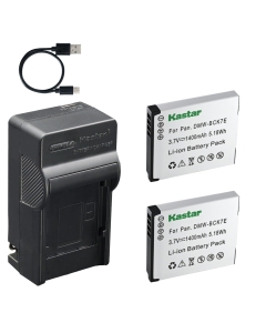 Kastar 2-Pack Battery and AC & USB-C Charger, Compatible with Panasonic DMW-BCK7 DMW-BCK7E DMW-BCK7PP NCA-YN101 and Lumix DMC-FH2 FH5 FH6 FH7 FH8 FS16 FS22 FS45 FX77 FX80 TS25 TS30 SZ1 SZ7 Cameras