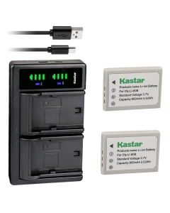 Kastar 2-Pack Battery and LTD2 USB Charger Replacement for Olympus T-100, T-110, X-36, X-960, Konica Minolta DiMAGE E40, DiMAGE E50, EZ 4033, ACER CS 6531-N, CS-5530, BENQ DC C500, DC E43