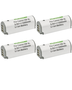 Kastar Battery (4-Pack) for NB-9L and PowerShot N, N2, SD4500, SD4500 is, ELPH 510 HS, ELPH 520 HS, ELPH 530 HS Cameras