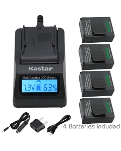 Kastar Ultra Fast Charger and Battery (4-Pack) for GoPro HD HERO3, HERO3+, AHDBT-302 and AHDBT-201, AHDBT-301, AHDBT-302 [Over 3X Faster Than a Normal Charger with Portable USB Charge Function]