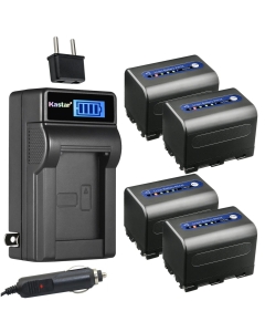 Kastar 4-Pack NP-QM71D Battery and LCD AC Charger Compatible with Sony CCD-TRV350, CCD-TRV355, CCD-TRV360, CCD-TRV380, CCD-TRV430, CCD-TRV460, CCD-TRV480, CCD-TRV530, CCD-TRV730, CCD-TRV738