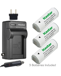 Kastar Battery (3-Pack) and Charger Kit for Canon NB-9L and Canon PowerShot N, N2, SD4500, SD4500 is, ELPH 510 HS, ELPH 520 HS, ELPH 530 HS Cameras