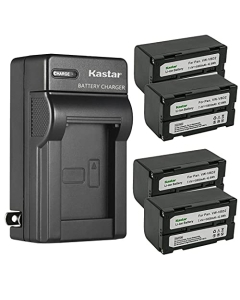 Kastar 4-Pack Battery and AC Wall Charger Replacement for Hitachi VM-E535LA, VM-E540LA, VM-E545LA, VM-E545LS, VM-E555, VM-E555LA, VM-E563LA, VM-E565, VM-E565LA, VM-E568E, VM-E568LE, VM-E573LA