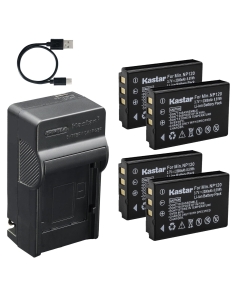 Kastar 4-Pack Battery and AC & USB-C Charger, Compatible with Minolta NP-120 MN35Z MN4K40NV MN80NV MN88NV MN90NV MN200NV MN220NV, Zoom BT-03 Q8, Fieldpiece SRL2 SRL8, EXFO AXS-110, Lawmate PV-1000