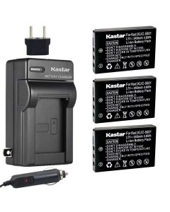 Kastar 3x Battery and Charger for Kodak KLIC-5001 Sanyo DB-L50 and Kodak Easyshare P712 P850 Z730 Z760 Z7590 DX6490 DX7440 DX7590 DX7630 Zoom, Sanyo Xacti VPC-TH1 VPC-TH2 VPC-WH1 VPC-HD1000 VPC-HD1010