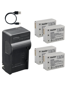 Kastar 4-Pack Battery and AC & USB-C Charger, Compatible with Canon NB-7L NB-7LH PowerShot G10 G11 G12 SX30 is Cameras