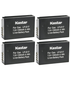 Kastar 4-Pack LP-E17 Battery Replacement for Canon Rebel SL2, EOS Rebel T6i, EOS Rebel T6s, EOS Rebel T7i, EOS Rebel T8i, EOS M3, EOS M5, EOS M6, EOS M6 Mark II, EOS 77D, EOS 200D, EOS 250D Camera