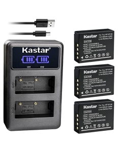 Kastar 3-Pack NP-W126S Battery + LED2 USB Dual Charger Replacement for Fujifilm X-PRO1 X-PRO2 X-PRO3 X-A1 X-A2 X-A3 X-A5 X-A7 X-A10 X-H1 X-M1 X-T1 X-T2 X-T3 X-T10 X-T20 X-T30 X-T30 II Camera