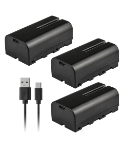 Kastar NP-F570T USB-C Battery 3-Pack Replacement for Came-TV Motorized Parallax Slider, ZEAPON Motorized Micro 2, Micro 3 Motorized Camera Slider