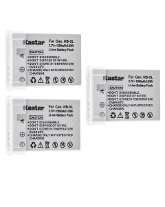 Kastar 3-Pack NB-5L Battery Replacement for Canon Digital 810 is, Digital 800 is, Digital 1000, Digital 2000 is, Digital IXUS 90 is, Digital IXUS 900 Ti, Digital IXUS 950 is Camera