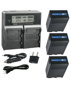 Kastar 3-Pack BP-A68 Multifunction Battery and AC LCD Dual Fast Charger Compatible with Canon BP-A Series BP-A30 BP-A60 BP-A65 BP-A68 BP-A90 US 0870C002 Battery, Canon CG-A10 CG-A20 Charger