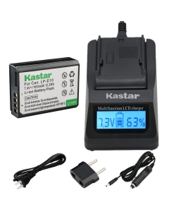 Kastar Ultra Fast Charger and Battery Replacement for LP-E10, LC-E10, EOS Rebel T5, EOS Rebel T3, EOS Kiss X50, EOS Kiss X70, EOS 1200D, EOS 1100D DSLR Cameras