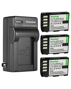 Kastar 3-Pack Battery and AC Wall Charger Replacement for Panasonic Lumix DC-GH5, Lumix DC-GH5S, Lumix DC-G9, Lumix DMC-GH3, Lumix DMC-GH3A, Lumix DMC-GH3AGK, Lumix DMC-GH3GK, Lumix DMC-GH3H