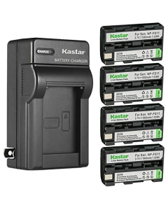 Kastar 4-Pack Battery and AC Wall Charger Replacement for Sony CCD-CR1, CCD-CR5, DCR-PC1, DCR-PC2, DCR-PC3, DCR-PC4, DCR-PC5, DCR-TRV1VE, DSC-F505, DSC-F505V Digital Cameras