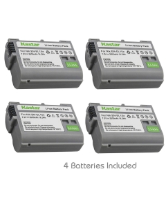 Kastar 4 Pack Battery Compatible with Nikon EN-EL15 Nikon EN-EL15a EN-EL15e Battery, Nikon MH-25 MH-25a Charger, Nikon MB-D18 Nikon MB-D16 Nikon MB-D15 Nikon MB-D14 Nikon MB-D12 Nikon MB-D11 Camera