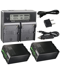 Kastar 2-Pack U100 Battery and AC LCD Dual Fast Charger Compatible with Sony BP-U30 BP-U35 BP-U60 BP-U60T BP-U66 BP-U65 BP-U68 BP-U70 BP-U90 BP-U95 BP-U96 BP-U100 Battery, BC-U1 BC-U2 BC-CU1 Charger