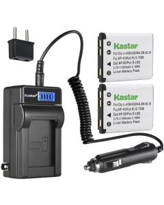 Kastar 2-Pack Battery and LCD AC Charger Compatible with Agfa Agfaphoto Optima 100 102 103 104 3, Optima 830 UW, 830UW Aldi Traveler IS-12, IS12, SW-12, SW12, Touch one, UW-8, UW8