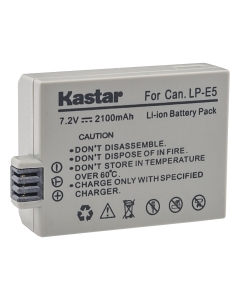 Kastar High Capacity LP-E5 Lithium-Ion Battery Replacement for Canon Digital SLR EOS Rebel 1000D, 450D, Xs, Xsi, T1i Cameras