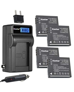 Kastar 4-Pack DMW-BCE10 Battery and LCD AC Charger Compatible with Panasonic Lumix DMC-FS5 DMC-FS5EG-K DMC-FS5EG-R DMC-FS5EG-S DMC-FS5GK DMC-FS5K DMC-FS5R DMC-FS5S, Lumix DMC-FS20 DMC-FS20EG-K