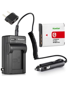 Kastar Battery and Charger with Car Adapter for Sony NP-BG1 BG1 and Sony DSC-W50 DSC-W70 DSC-W55 DSC-W80 DSC-W85 DSC-W90 DSC-WX1 DSC-WX10 HDR-GW55 HDR-GW77 DSC-W30 DSC-W35 DSC-W40 Digital Cameras