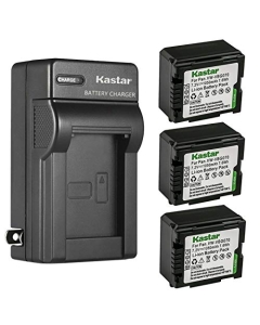 Kastar 3-Pack Battery and AC Wall Charger Replacement for Panasonic VW-VBG070 Battery, Panasonic SDR-H60, SDR-H60S, SDR-H60P, SDR-H68GK, SDR-H79, SDR-H79K, SDR-H79P, SDR-H80, SDR-H80A, SDR-H80K Camera
