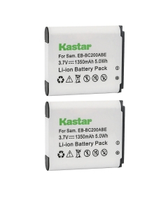 Kastar Battery 2-Pack Replacement for Samsung EB-BC200, EB-BC200ABE, EB-BC200ABK, EB-BC200ABUGUS, GH43-04604A, Samsung Gear 360, SM-C200, SM-C200NZWAXAC, SM-C200NZWAXAR (US Model), MSIP-CMM-SEC-SMC200